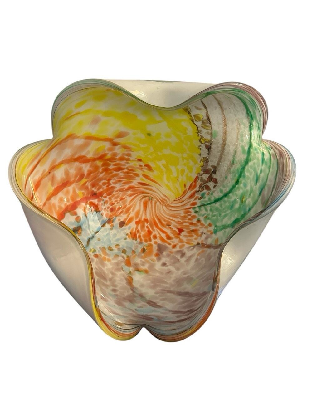 Murano Art Glass Vintage 1950’s Candy Bowl by Aureliano Toso Tutti-frutti Gold